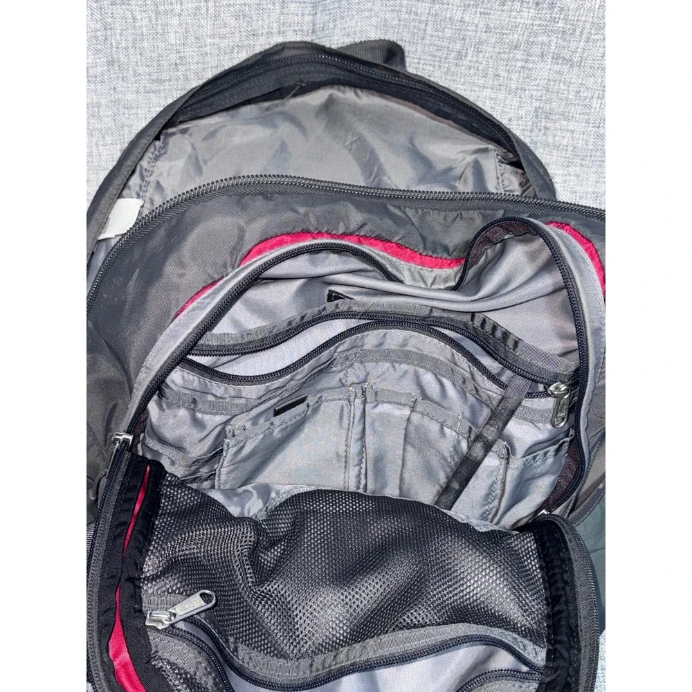 The North Face Surge Backpack Red Black Grey Hiking Travel Laptop Bag